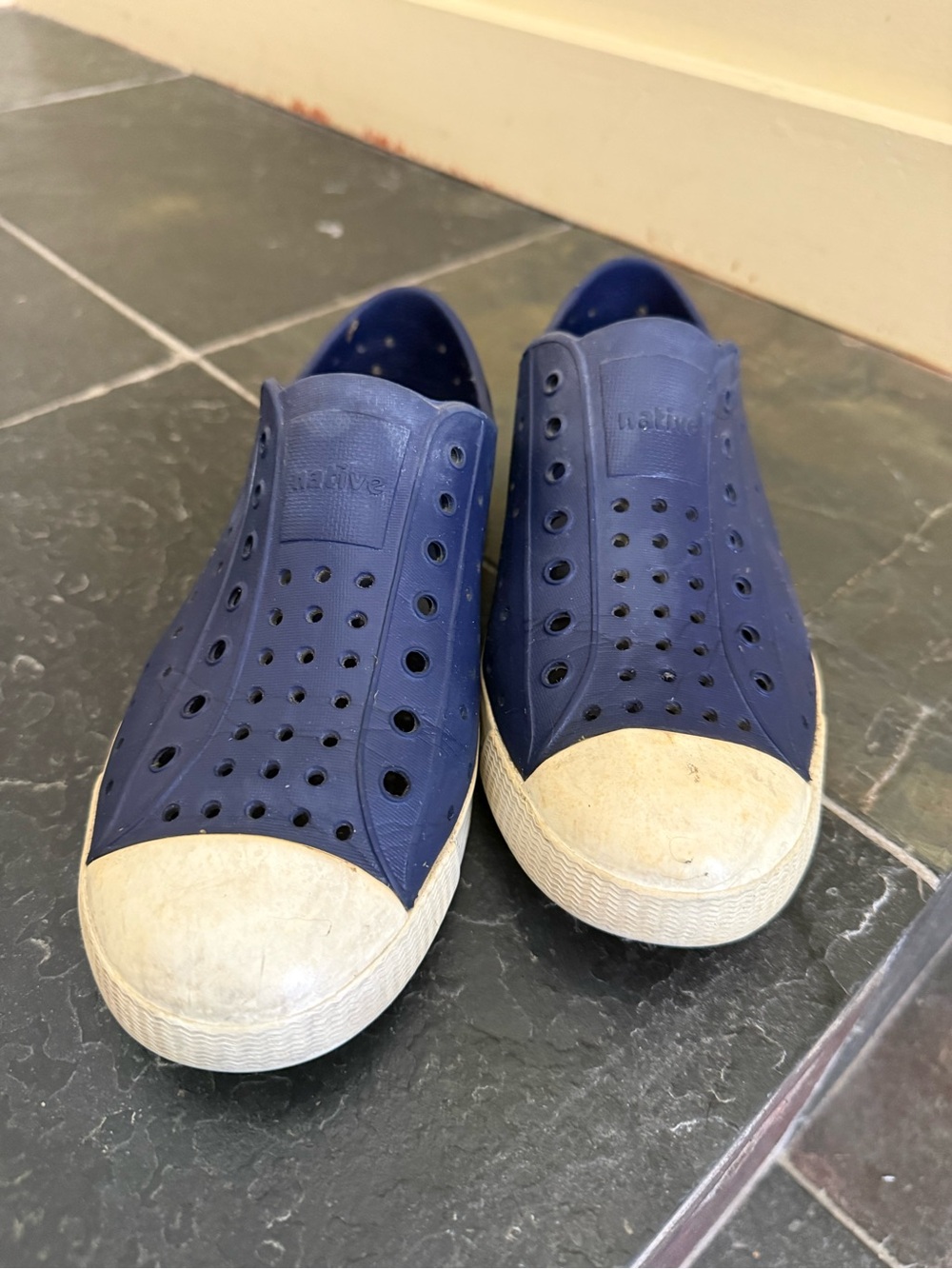 Native Jefferson Navy and White Slip-On Rubber sneakers J3